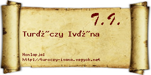 Turóczy Ivána névjegykártya